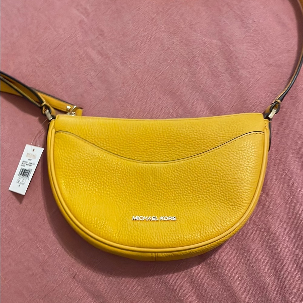 Michael Kors Yellow Leather Crossbody Bag